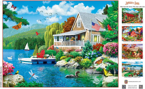 Masterpieces 300 Piece EZ Grip Jigsaw Puzzle - Lakeside Memories - 18"x24"