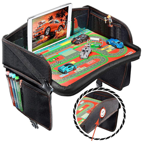 Coolmum Kids Travel Tray, Toddler Car Seat Tray, Double Sided Activity Organizer,