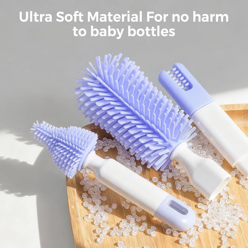Set,8 1 Baby Bottle Brush in Magnetic Design Cleaner Bottle Brush Kit with Silicone Brush,Drying Rack for Baby Bottle