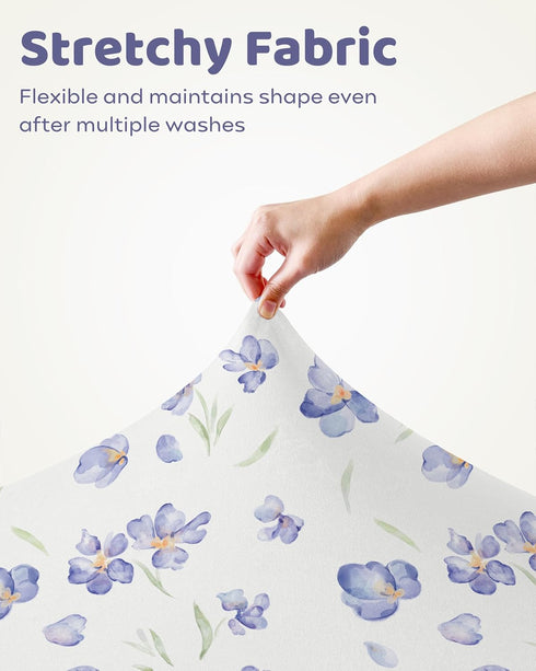 52x28Standard 4 Pack Baby Crib Sheets Girl, Toddler Bed Sheets Fitted for Crib and Toddler Mattresses, Soft Breathable