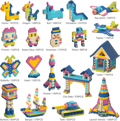 Kids 1120pcs Building Blocks Set, Educational STEM Toy for Boys and Girls, Learning Playset for Preschool Age 3+