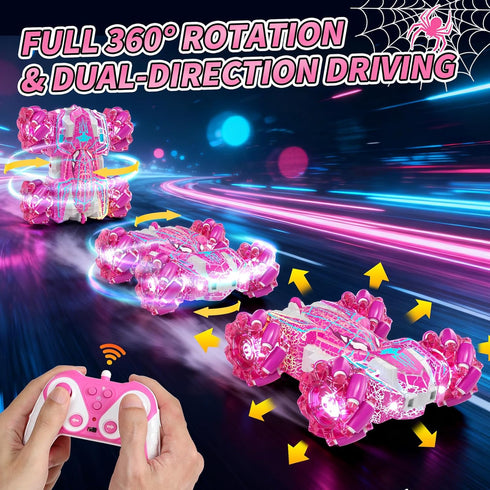 SOGAWEBB 4 5 6 7 8 9 10 11 12, 2.4GHz Spider Toys for Girls Gesture Sensing Remote Control Car, Double Sided RC Cars