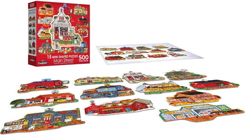 RoseArt - Mini-Shaped - Main Street - 500 Piece Jigsaw Puzzle for Adults