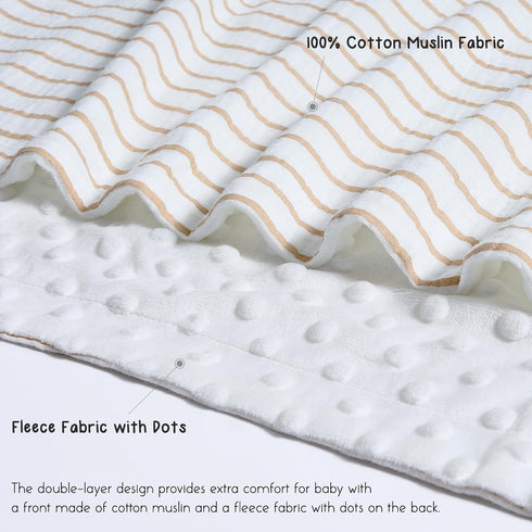 Meracorallo Baby Blankets for Unisex Boys and Girls, Super Soft Nursery Bed Blankets, 30" x 40", Neutral Stripe