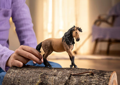 5 5+ 14894 Schleich Horse Club - Andalusian Mare Figurine with Spotted Brown Coat - Realistic Horse Toy with Long Black