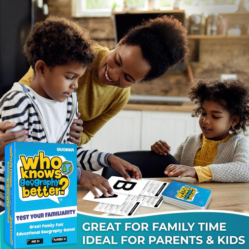 8-12 500+ Board Games for Kids Family Card Games for Kids and Adults Geography Trivia Cards for Family Game Night Who