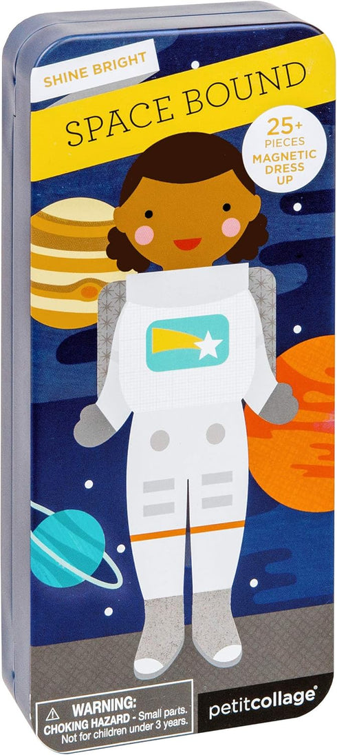 Petit Collage Magnetic Dress Up, Space Bound – Magnetic Game Board with 25 Creative Pieces, Ideal for Ages 3+