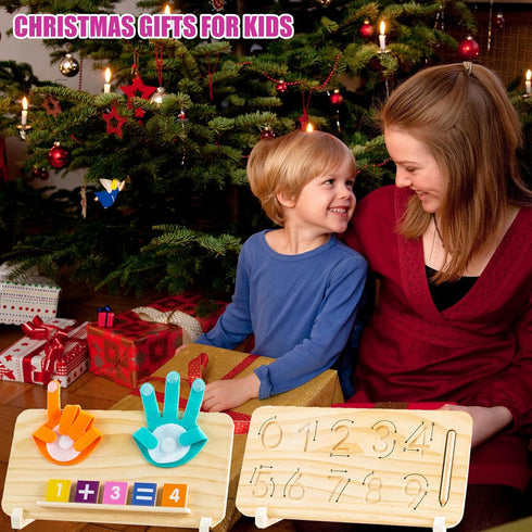 HONGID 3 4 5 2-4,Educational Counting Montessori Toys for Year Old,Double-Sided Preschool Learning Toys for Toddlers