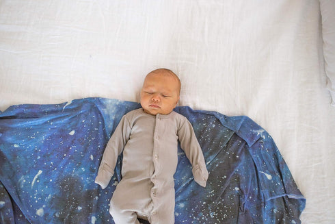 Galaxy Design Large Knit Baby Swaddle Blanket by Copper Pearl