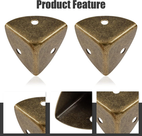 Zorveiio 12pcs Antique Metal Box Corner Protectors, Shelf Edge Protector Decorative, Corner Guards Reliable Hardware