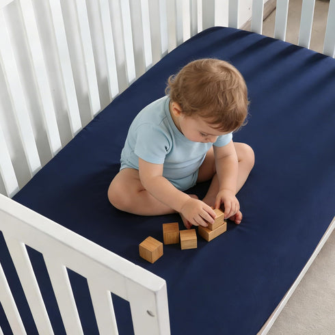 2 Pack 100% Cozy 28x52 28x52 Inches NTBAY Brushed Microfiber Fitted Crib Sheet, Super Soft and Crib Sheet for Standard