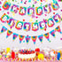 2 Pieces Tie Dye Party Decorations, Happy Birthday Pennant Banner for Retro Classic 60s 70s Theme Supplies