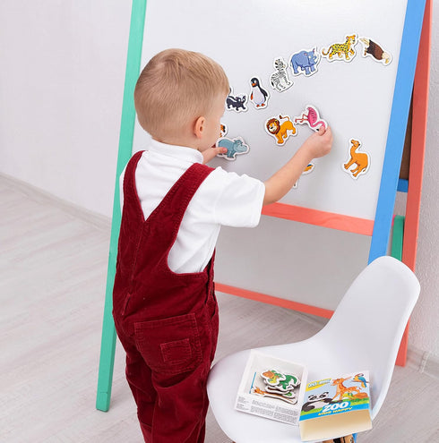 ZOO Animal Magnets for Kids - Large Fridge Magnets for Toddlers - Educational Magnetic Toys for 3 Year Olds - Jungle
