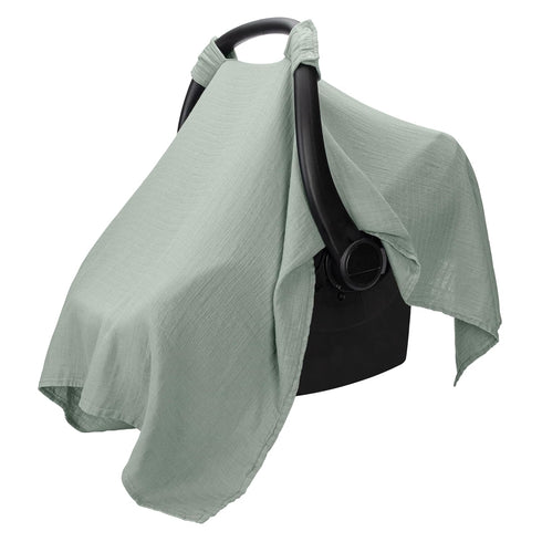 Pack 6 Comfy Cubs Muslin Cotton Baby Car Seat Cover and Burp Cloths Bundled