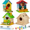Juexica 4 Pack Birdhouse Kit - DIY Wooden Bird House with Paint and Brushes for Indoor/Outdoor Craft Fun