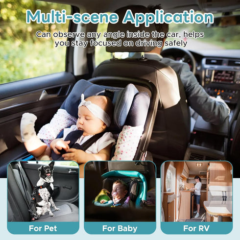 Xixian 4.3 360 4.3 inches Baby Car Camera Monitor Rear Facing Backseat Night Vision Rotation Wide View Angle USB Plug
