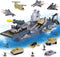 Military Aircraft Carrier Toys, Army Toys with 10 Vehicles, Fighter Jet Helicopter