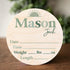 Birth Announcement Photo Prop - Baby Stat Plaque - Wooden Baby Birth Announcement Sign - Newborn Name Sign for Hospital