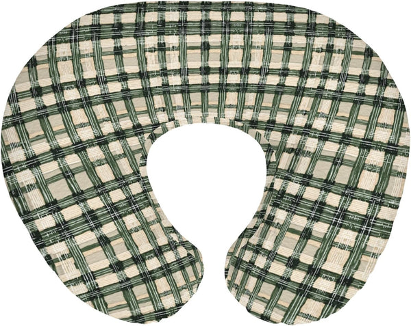 Watercolor Green Tartan Baby Nursing Pillow Covers for Boy Girl Vintage Green