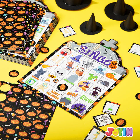 JOYIN 28 Players Halloween Bingo Game Cards for Kids, Classroom & Family Group Activities
