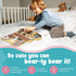 Busy Board for Toddlers, Bear Shaped Montessori Activity Board, Sensory Travel Toys for Quiet Learning