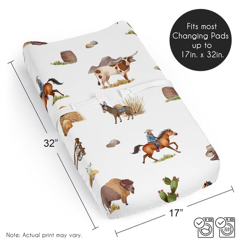 Country Sweet Jojo Designs Western Cowboy Boy Baby Changing Pad Cover Sheet Infant Newborn Diaper Table Change Mat