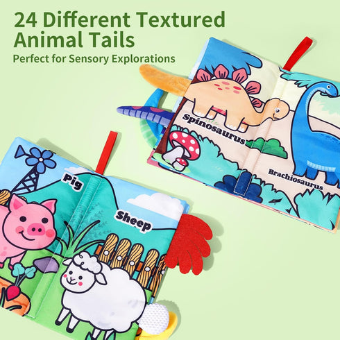 YySiRui 4-Pack 0-6 6-12 Tummy Set Baby Crinkle Books for Babies Months, Soft Cloth Touch and Feel Sensory Books Months