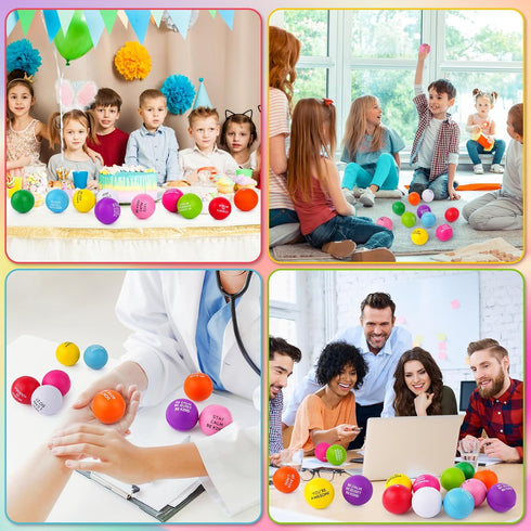 100PCS SHQDD Stress Balls for Adults, Foam Stress Relief Toys for Kids & Adults, Bulk Squeeze Balls for Office Relief