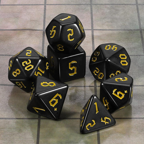 CiaraQ DND Polyhedral Dice Set with Dice Bag for Dungeons and Dragons RPG Table Games