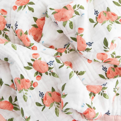 Little Unicorn Newborn Receiving Quilt | Ultra- Soft, Multi-Layered Muslin Fabric | Gift for Newborns & on-The-go