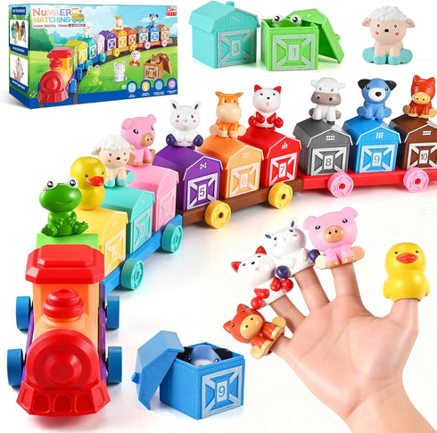 Cieex Toddler Toys Farm Animal Train for 1 2 3 Years Old, Counting
