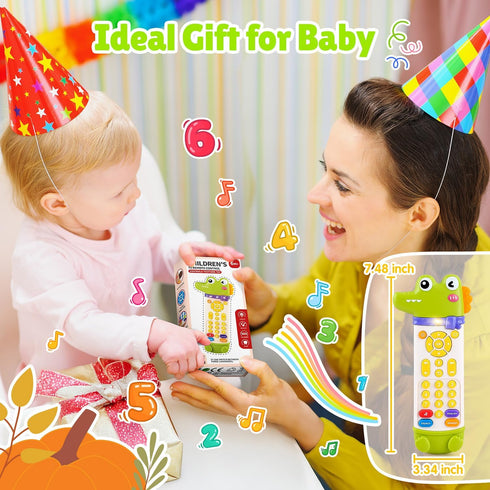 WeeHomm 3 6 Baby Remote Control Toy, TV Remote Toy for Baby with Realistic Light and Sounds - Languages (English