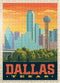 MyPuzzle Dallas, Texas: Sunset Skyline Vintage Poster, Premium 500 Piece Jigsaw Puzzle for Adults