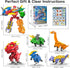 Toddler 5-in-1 Dinosaur Transforming Robot Toy, 5Pcs Easy DIY Assembly Function Combines into Mega Robot with Weapon
