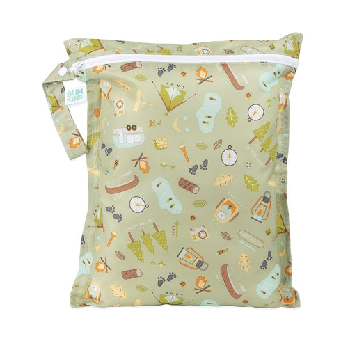 Bumkins Waterproof Wet Bag for Baby, Travel, Swim Suit, Cloth Diapers, Pump Parts, Pool, Gym Clothes, Toiletry, Strap