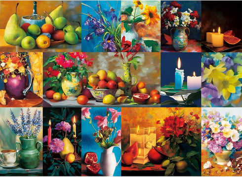 VoYouTwo 500 Piece Puzzle for Adults,Still Life Beauty Puzzle for Adults,Flowers, Fruit and