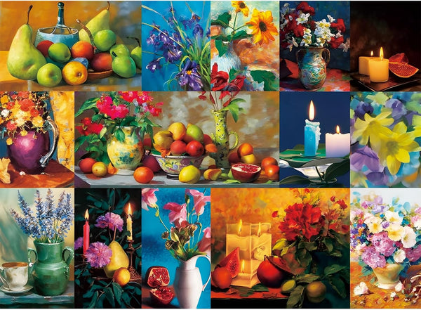 VoYouTwo 500 Piece Puzzle for Adults,Still Life Beauty Puzzle for Adults,Flowers, Fruit and