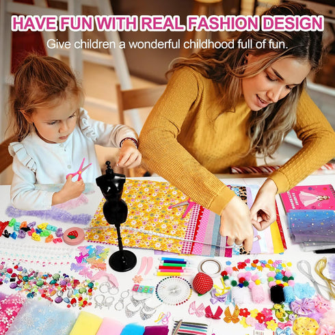 1500+PCS 5 6 7 8 9 10 11 12+ Axirata Fashion Designer Kit for Girls with Fashion Sketchbook & Mannequins, Creativity