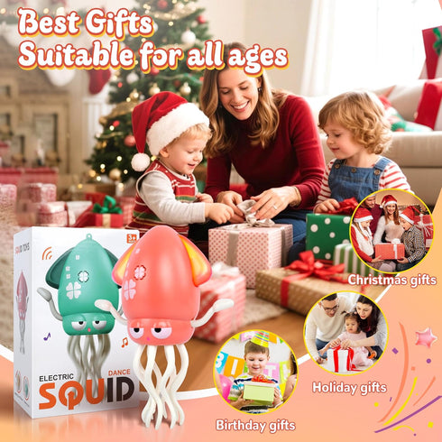 Sachie Dancing Octopus Baby Toy Electric Crawling Octopus with Music & Lights, Rechargeable Sensory Toy for Infants