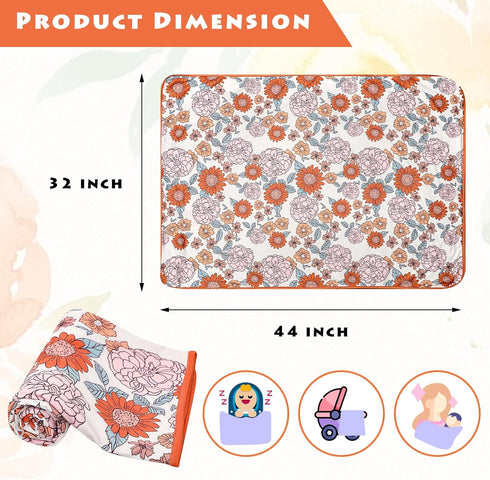 44 32 inch, Hooyax Baby Blanket for Girls Boys, Jersey Knit Baby Swaddle Blanket, Double Layer Newborn Receiving
