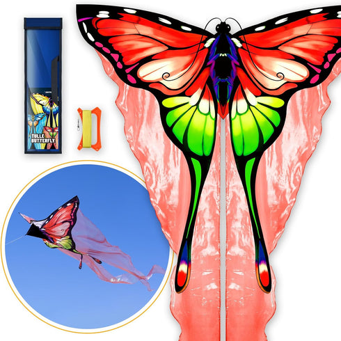 Golden Butterfly Design Kites - Colorful Outdoor Work Kite with Long Tails - Children's Outdoor Toys