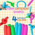 Pop Tubes Sensory Toys, Fidget Toys for Kids and Adults, Multi-Color Pop Tubes (4 Pack)