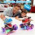 Pnooe 3 Pack Monster Truck Toys, Light Up Cars for Toddlers, Baby Animal Toy Trucks Dino Cars with LED Lightning