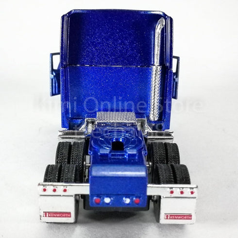T700 1:68 Pullback KiNSMART Kenworth Container Truck, Scale, Die Cast Metal Model, Blue with Decals, Action