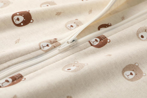 Owlivia Baby Organic Cotton 0.5tog Wearable Blanket, Light Sleeping Bag with 2-Way Zipper, 3-12 Months Mini Bears
