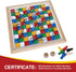 Wooden Snakes and Ladders Game - Educational Board Game for Kids and Adults, Includes Counters & Dice