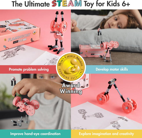 Stem Building Toys, Educational Build Your Own Robot Toy for Kids Age 6-9+, Animal Engineering Kit, Construction Gift