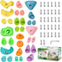 TOPNEW 32 Rock Climbing Holds - Multi Size Grips for Kids and Adults, Indoor and Outdoor Playground Play Set