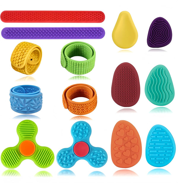 DOSEVENTOY 14Pcs Quiet Fidget Toys for Kids,Silicone SensoryToys,Worry Stones for Anxiety,Fidgets for Classroom,Easter