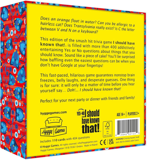 I Should Have Known That Trivia Game Yes or No Edition by Hygge Games, Red, Box Size 5.7 x 5.7 x 1.8 inches (21224)